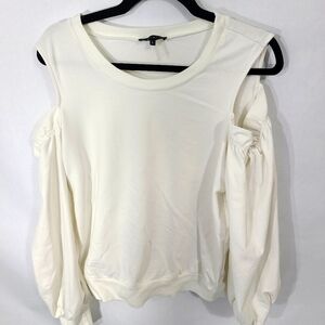 1. State Women's Size‎ Large L White Shirt Top Blouse Open Shoulder Feminine